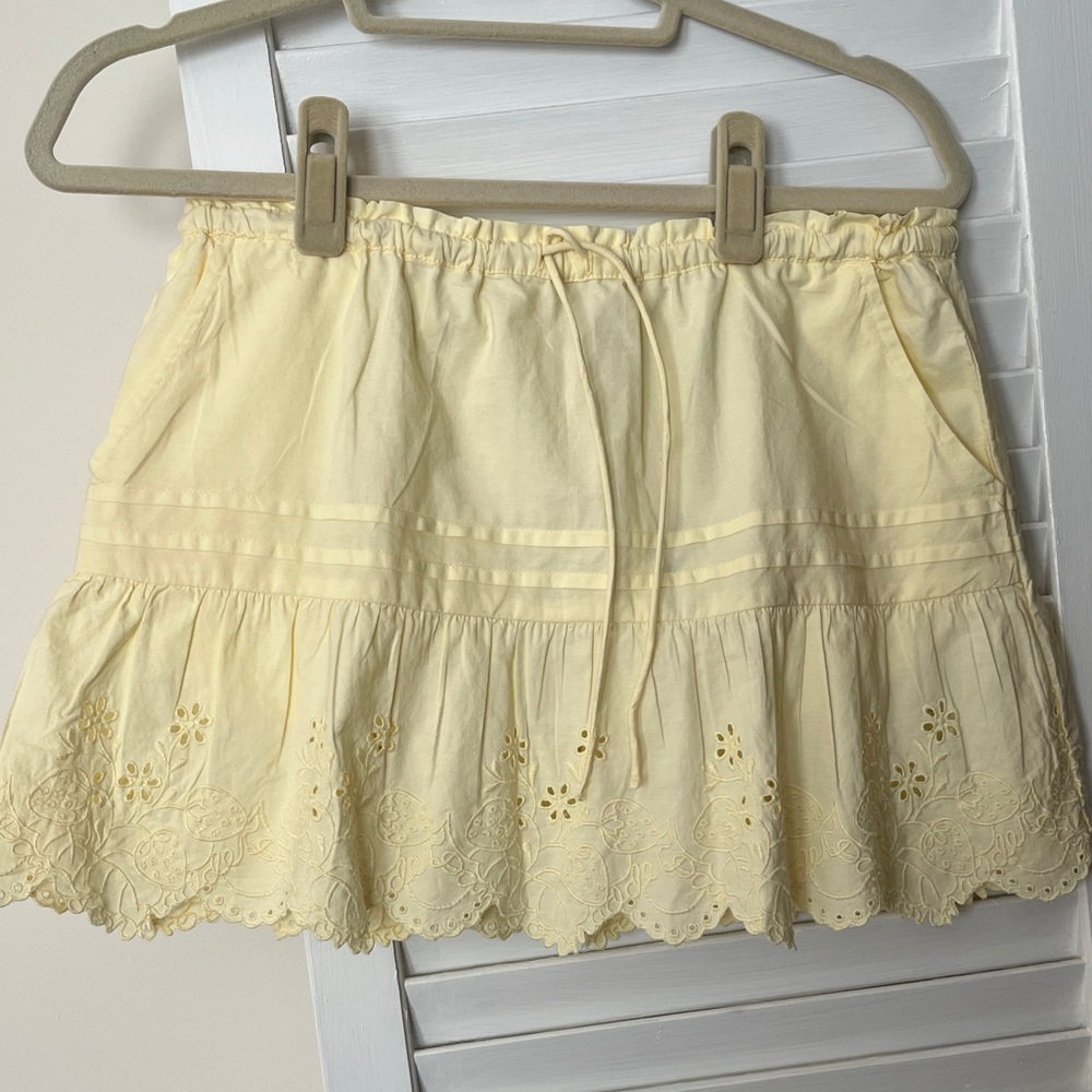 100% cotton damson madder yellow mini skirt